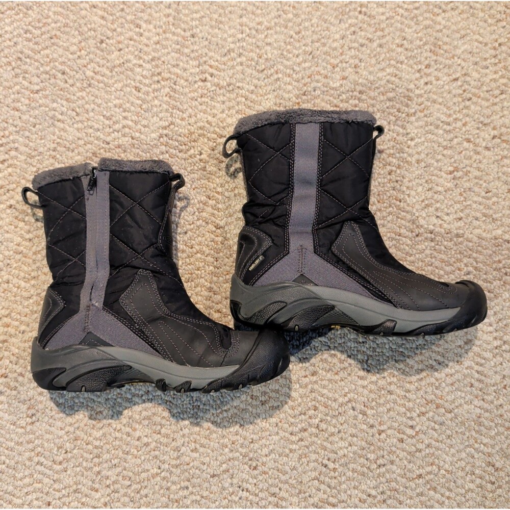 KEEN Betty Snow Boots Womens 7 Black Gray Zip Winter Outdoor Keen Dry